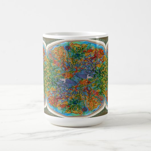 Abstracte kunst in de Oceaan Magische Mok (Midden)