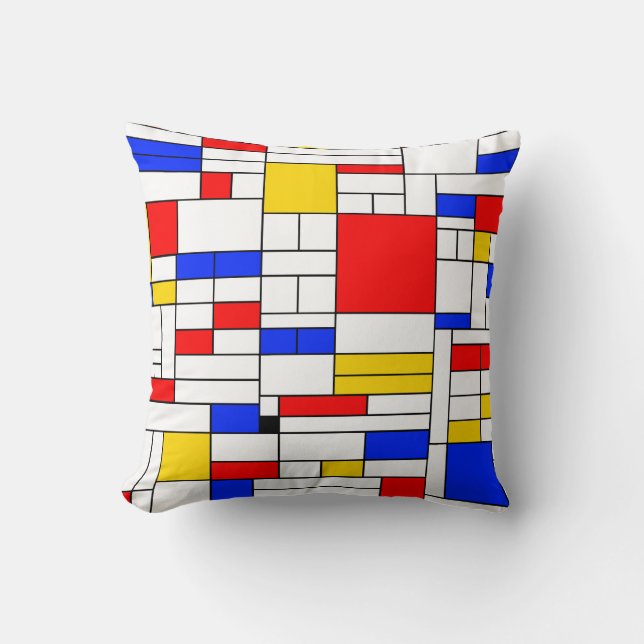 Abstracte Kunst in de Stijl van Piet Mondrian Kussen (Voorkant)