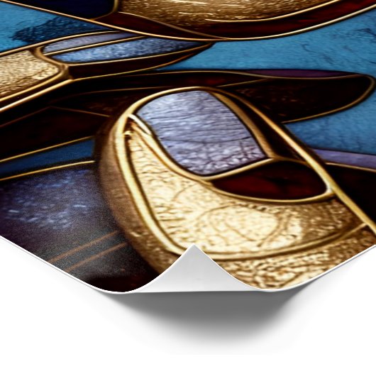 Abstracte kunst in gebrandschilderd glas van het g perfect poster (Hoek)