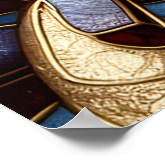 Abstracte kunst in gebrandschilderd glas van het g poster (Hoek)