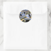 Abstracte kunst in geometrie ronde sticker (Tas)