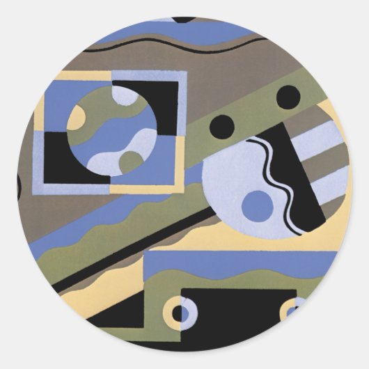 Abstracte kunst in geometrie ronde sticker (Voorkant)