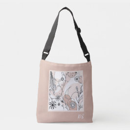 Abstracte kunst in gezellige bruine tinten crossbody tas