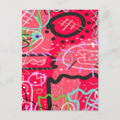 Abstracte kunst in het rood briefkaart (Voorkant)
