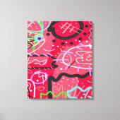 Abstracte kunst in het rood canvas afdruk (Voorkant)