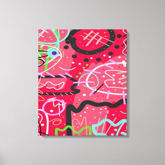 Abstracte kunst in het rood canvas afdruk (Voorkant)