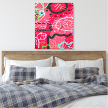 Abstracte kunst in het rood