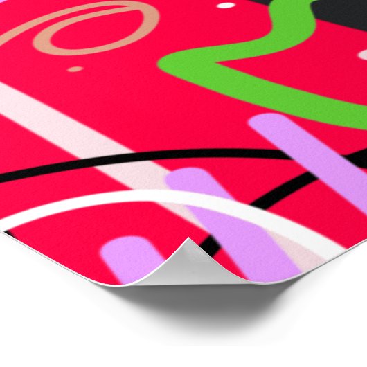 Abstracte kunst in het rood poster (Hoek)