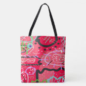Abstracte kunst in het rood tote bag (Voorkant)