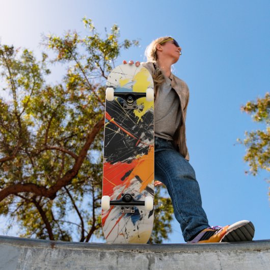 Abstracte Kunst in Kleur Persoonlijk Skateboard (Buiten 1)