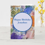 Abstracte kunst in kleurenplasma op zaterdag kaart (Gele Bloem)