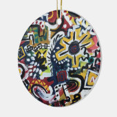 Abstracte kunst in Marokko met handschildering Keramisch Ornament (Links)