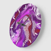 Abstracte kunst in Paars en Bourgogne Grote Klok (Hoek)