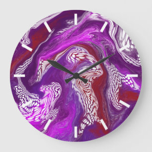 Abstracte kunst in Paars en Bourgogne Grote Klok