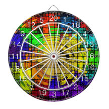 Abstracte kunst in primaire kleuren Dartbord met r