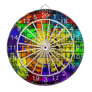 Abstracte kunst in primaire kleuren Dartbord met r