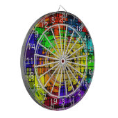 Abstracte kunst in primaire kleuren Dartbord met r (Voorkant Links)