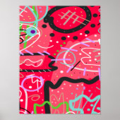Abstracte kunst in rood poster (Voorkant)
