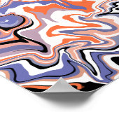 Abstracte kunst in Sinaasappel, blauw, zwart en wi Poster (Hoek)