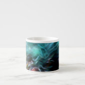 Abstracte kunst in Turquoise, groen, wit, rood Espresso Kop (Voorkant)