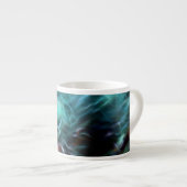 Abstracte kunst in Turquoise, groen, wit, rood Espresso Kop (Voorkant rechts)