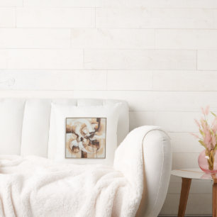 Abstracte kunst in witte, beige en bruine kleuren. kussen