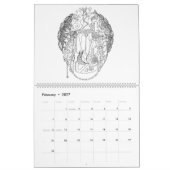 Abstracte kunst in zwart-wit  jaar kalender (Feb 2027)