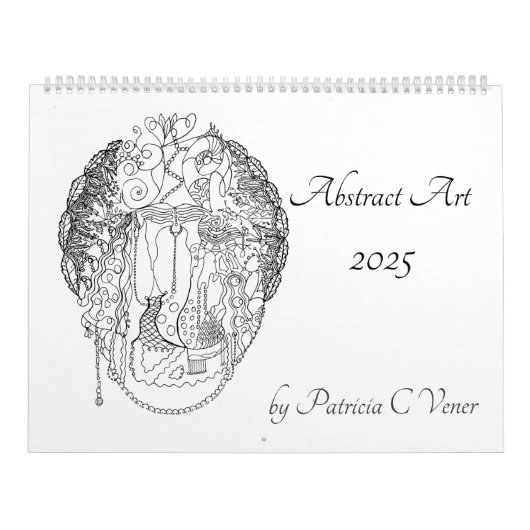 Abstracte kunst in zwart-wit  jaar kalender (Hoes)