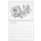 Abstracte kunst in zwart-wit kalender (Jan 2027)