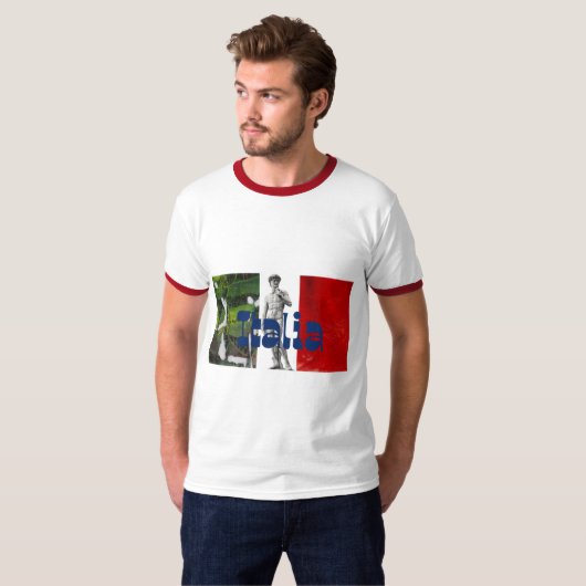  abstracte kunst Italië & Michelangelo's David T-shirt (Voorkant volledig)