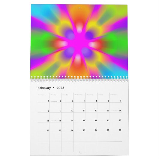 Abstracte kunst kalender (Feb 2026)