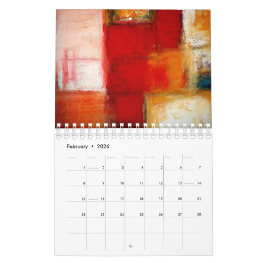 Abstracte kunst kalender (Feb 2026)