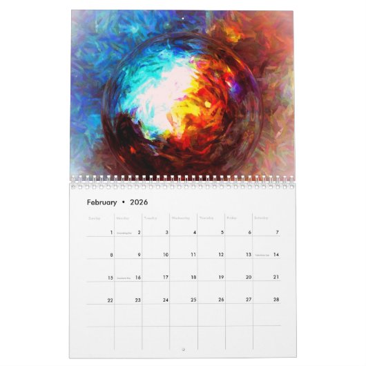 Abstracte kunst kalender (Feb 2026)
