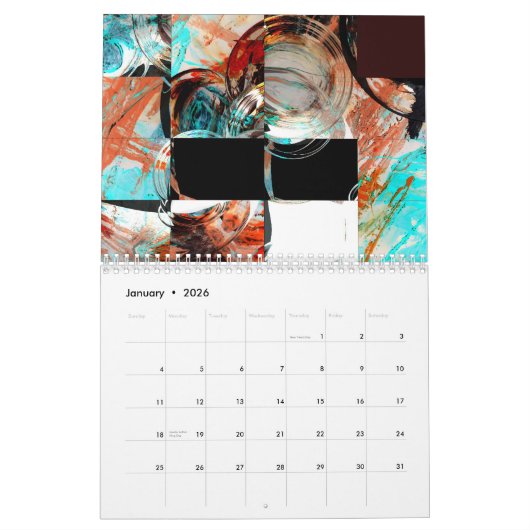 Abstracte kunst kalender (Jan 2026)