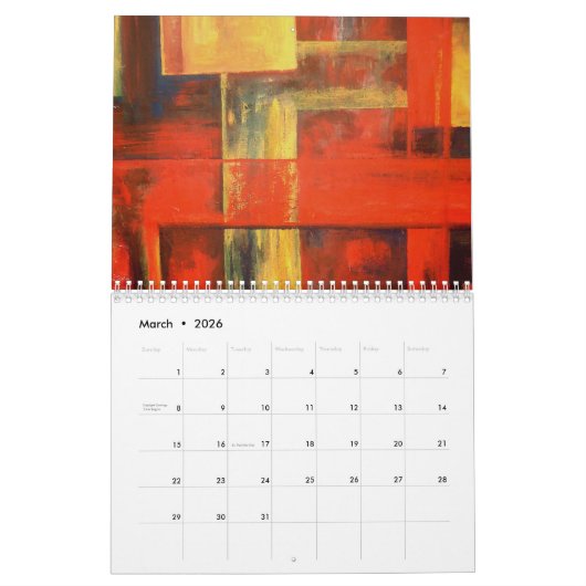 Abstracte kunst kalender (Mar 2026)