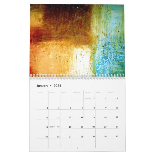 Abstracte kunst kalender (Jan 2026)