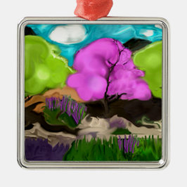 Abstracte Kunst Katoenen Candy Bomen Metalen Ornament