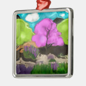 Abstracte Kunst Katoenen Candy Bomen Metalen Ornament (Links)