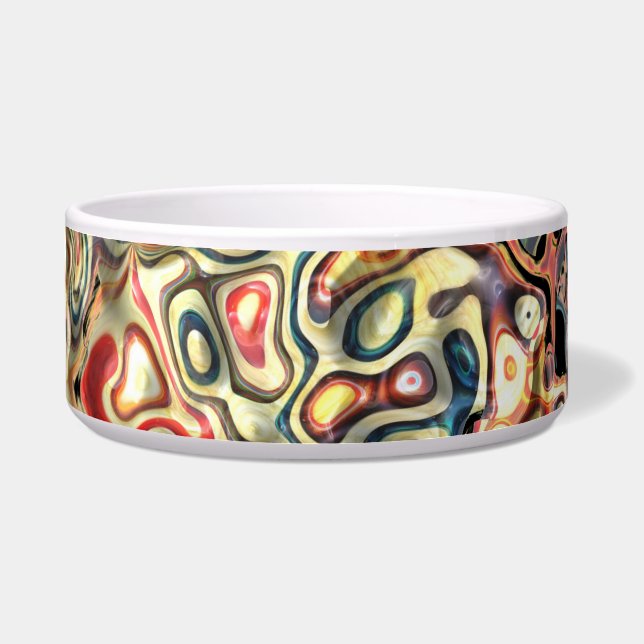 Abstracte Kunst Keramische Kom voor Huisdieren (Voorkant)
