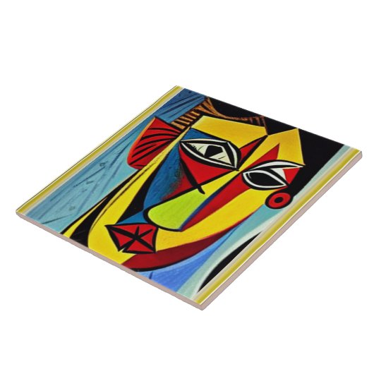 Abstracte Kunst Keramische Tegels Tegeltje (Zijkant)