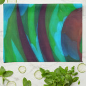 Abstracte Kunst Keukenhanddoek Aarde in Beweging (Gevouwen)