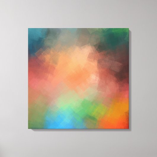 Abstracte kunst Kleurig Geel Rood Blauw Groen Mode Canvas Afdruk (Voorkant)