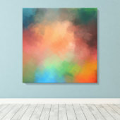 Abstracte kunst Kleurig Geel Rood Blauw Groen Mode Canvas Afdruk (Insitu (Houten vloer))