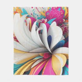 abstracte kunst kleurrijk fleece deken