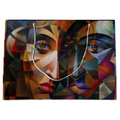Abstracte kunst kleurrijk groot cadeauzakje (Voorkant)