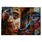 Abstracte kunst kleurrijk groot cadeauzakje (Achterkant)