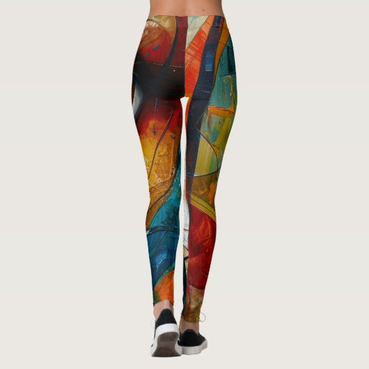 Abstracte kunst kleurrijk leggings (Achterkant)