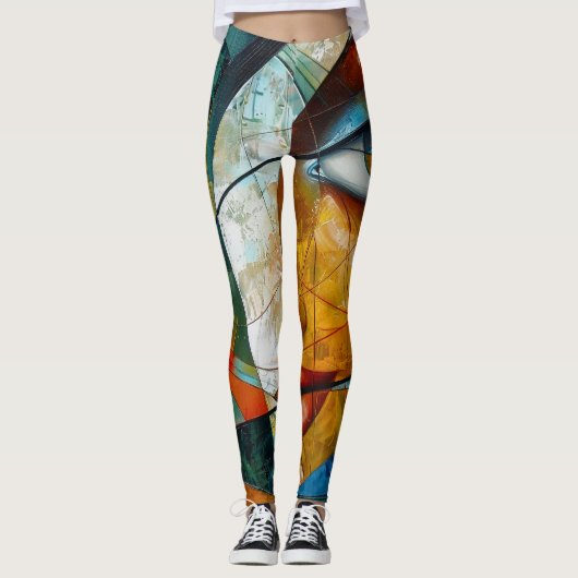 Abstracte kunst kleurrijk leggings (Voorkant)
