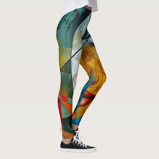 Abstracte kunst kleurrijk leggings (Rechts)