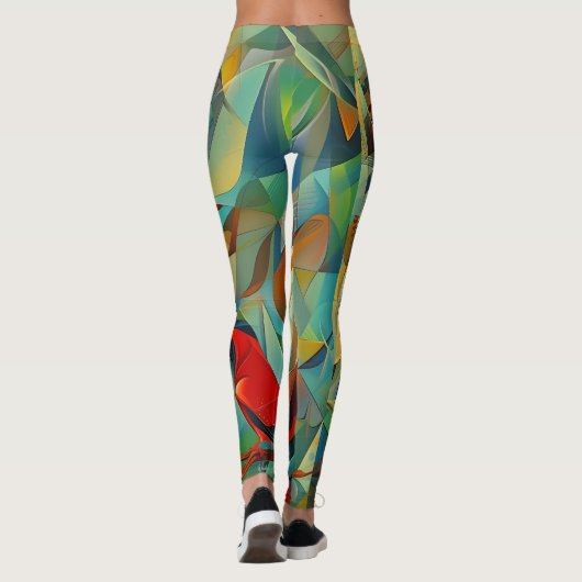Abstracte kunst kleurrijk leggings (Achterkant)